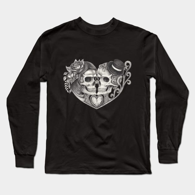 Skeletons lovers surrealist. Long Sleeve T-Shirt by Jiewsurreal